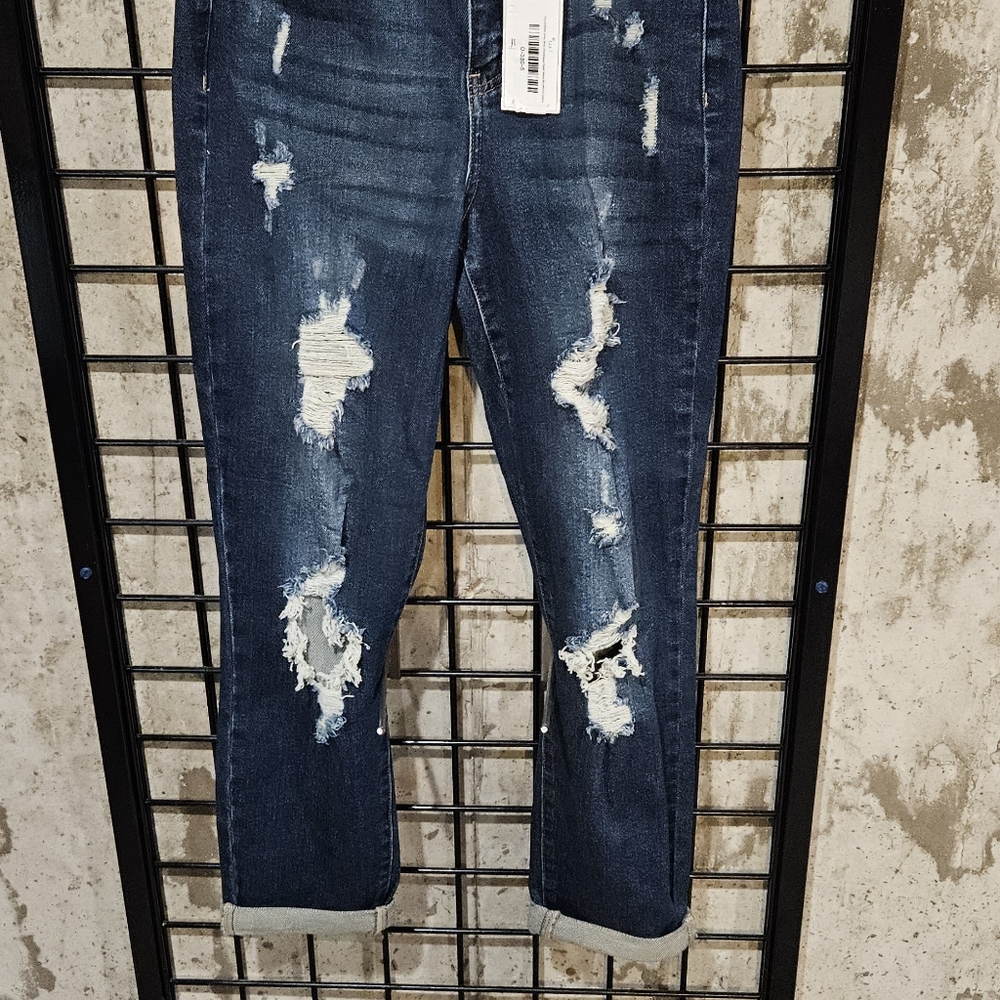 Judy blue boyfriend fit high waist dark blue womens size 5/27 new